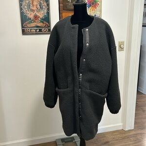 Knee length fleece coat
